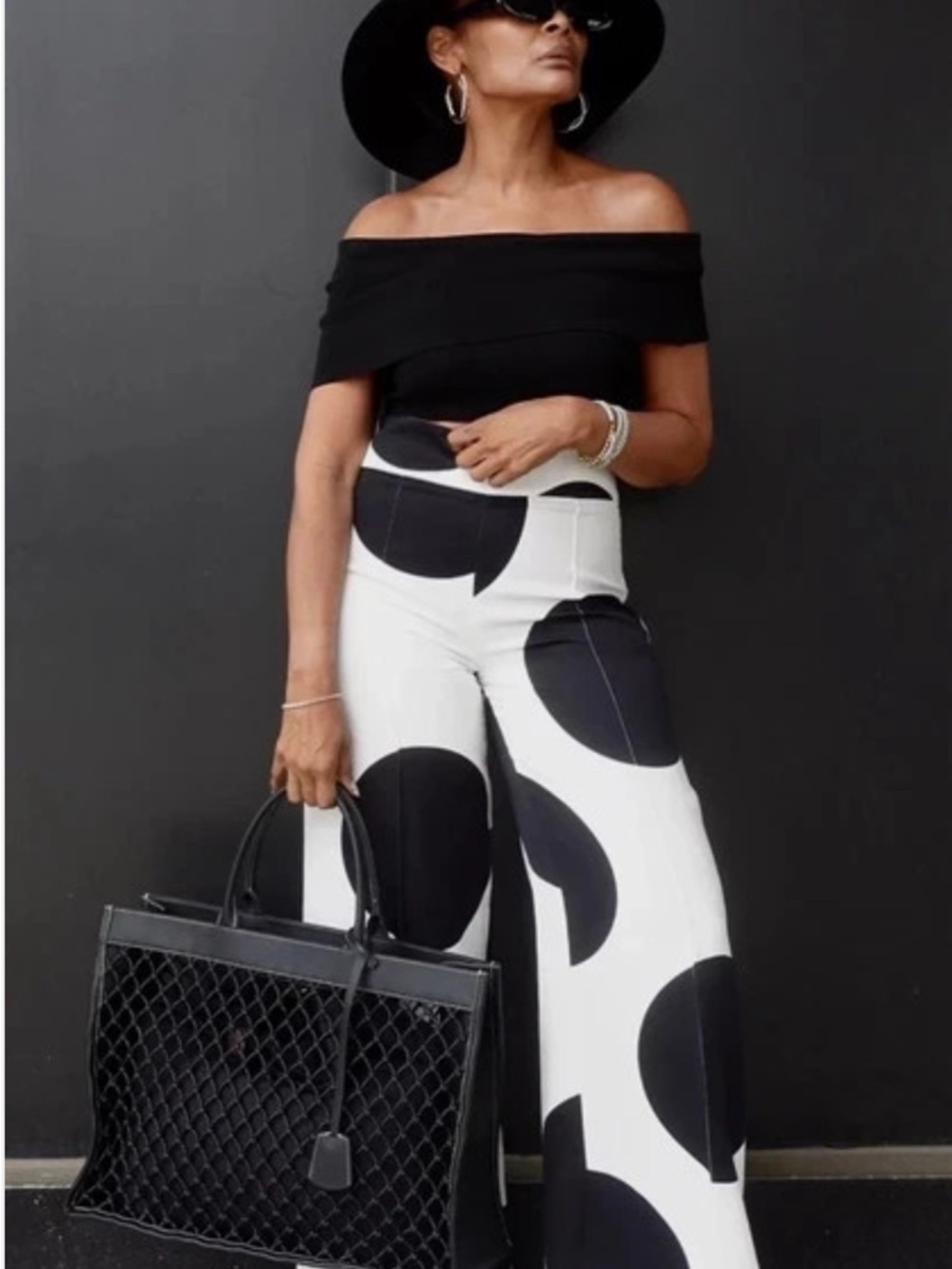 Zara Polka Dot Wide Leg Trousers - Picture 9 of 16